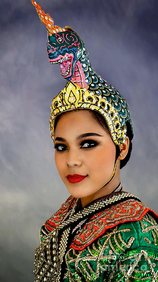Cultural Siam Dancer Portrait Digital Art by Ian Gledhill