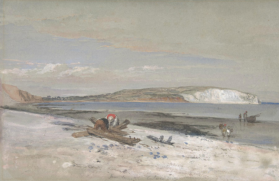 Culver Cliff, Isle of Wight Drawing by William Dyce