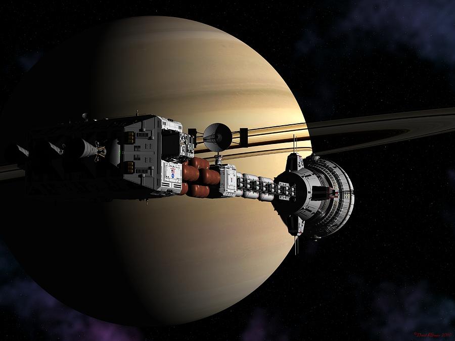 Space Digital Art - Cumberland at Saturn Part 2 by David Robinson
