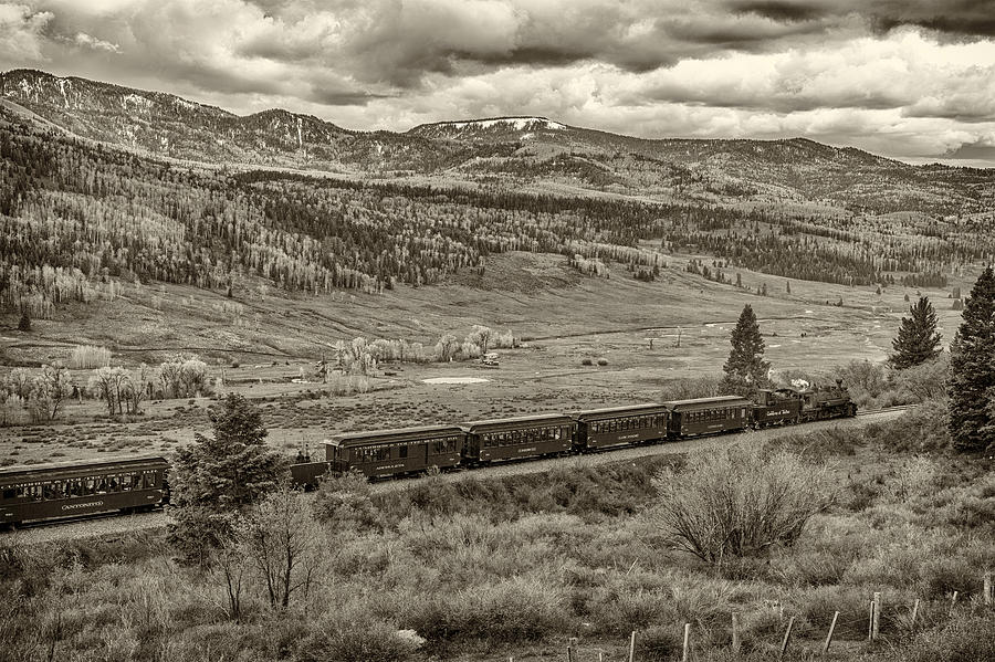 Cumbres Toltec Railroad NM Sepia DSC04065 Photograph by Greg Kluempers