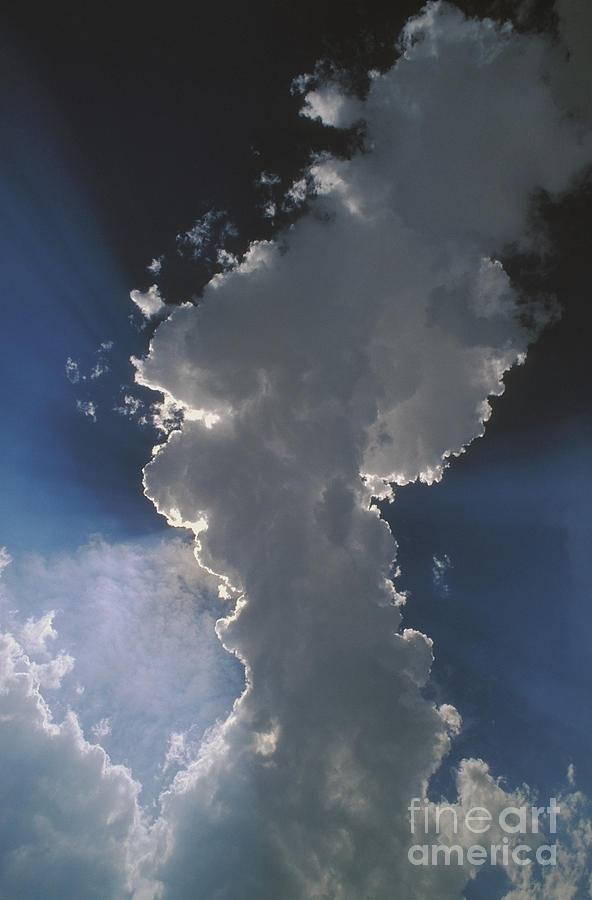 Cumulus Clouds and Crepuscular Rays Photograph by Jim Reed