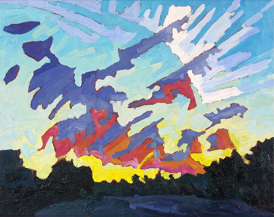 Cumulus Fractus Sunrise Painting by Phil Chadwick