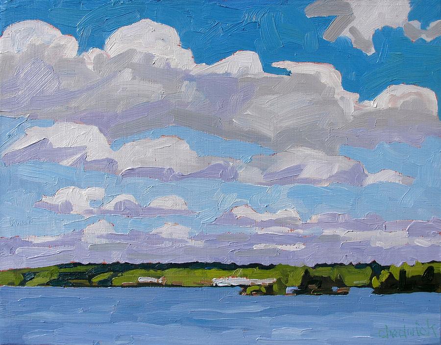Spring Painting - Cumulus Street on Little Rideau Lake by Phil Chadwick