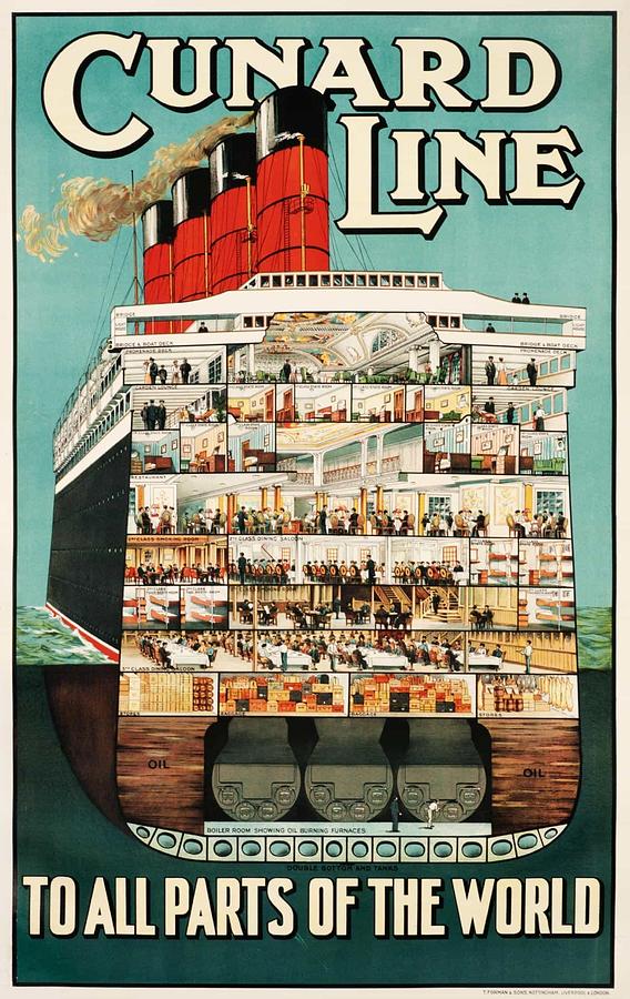 Cunard Liner Poster Painting by Vincent Monozlay