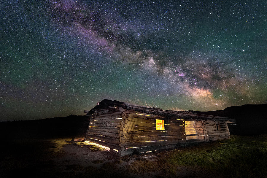 Tetons Photograph - Cunningham Cabin After Dark by Michael Ash