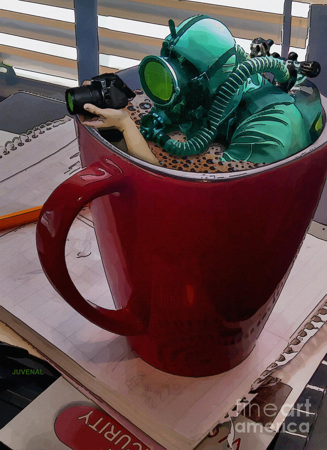 Mug Digital Art - Cup O Scuba by Joseph Juvenal