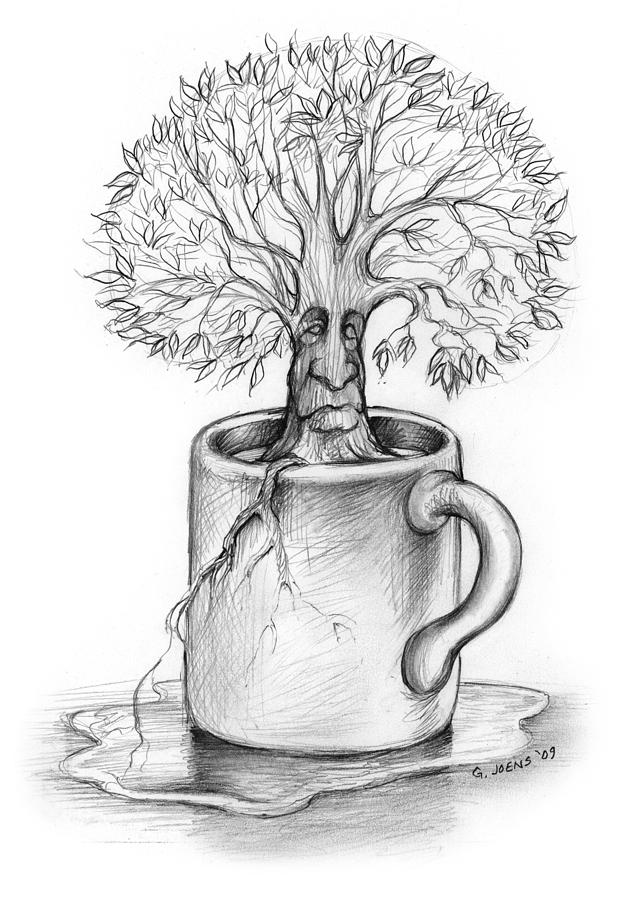 Tree Drawing - Cup-O-Tree by Greg Joens