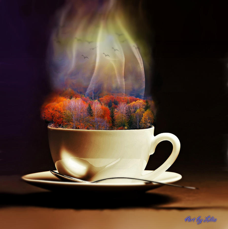 Cup of Autumn Digital Art by Lilia D