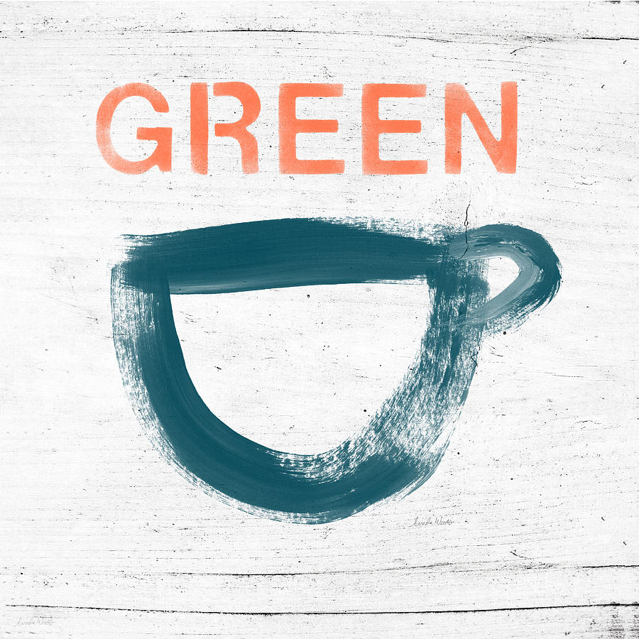 Cup of Green Tea- Art by Linda Woods Painting by Linda Woods Cup of Green Tea- Art by Linda Woods Painting by Linda Woods
