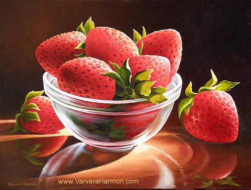 Cup with Strawberries Painting by Varvara Harmon - Fine Art America