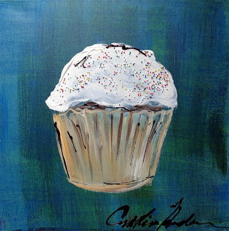 Cupcake Painting by Cynthia Hudson
