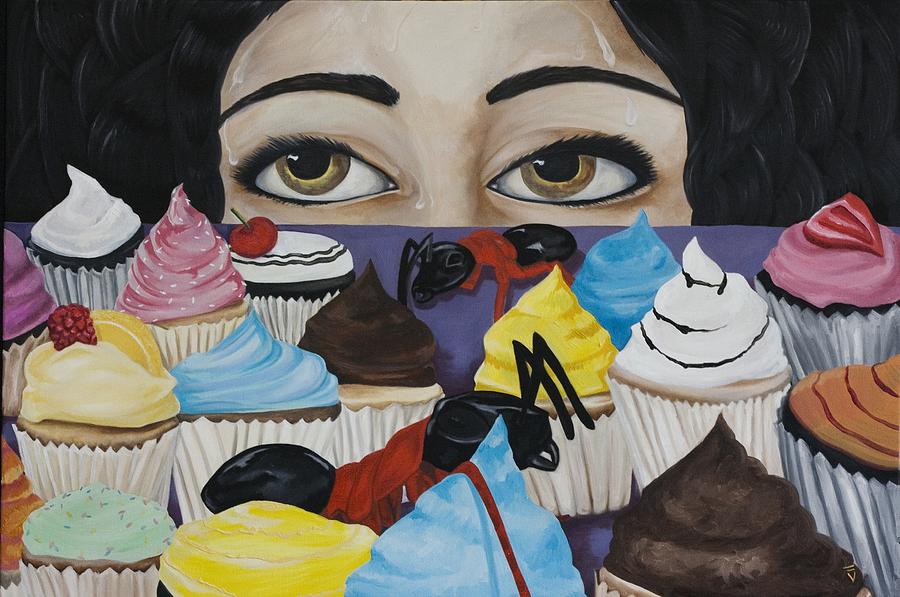 Cupcake Envy Painting by Victoria Dietz