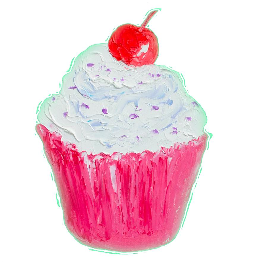 Cake Painting - Cupcake painting by Jan Matson