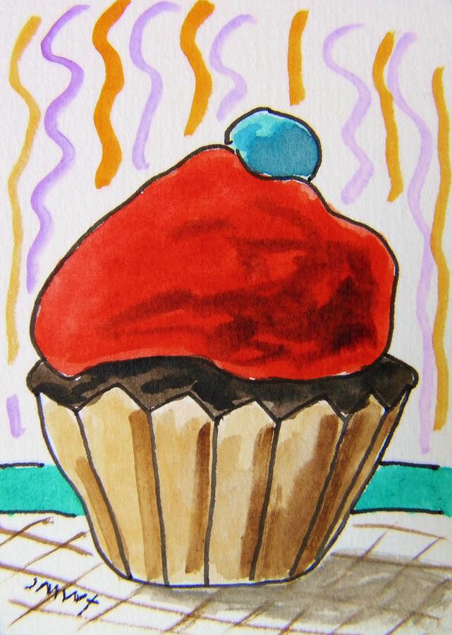 Impressionism Painting - Cupcake-Red by John Williams