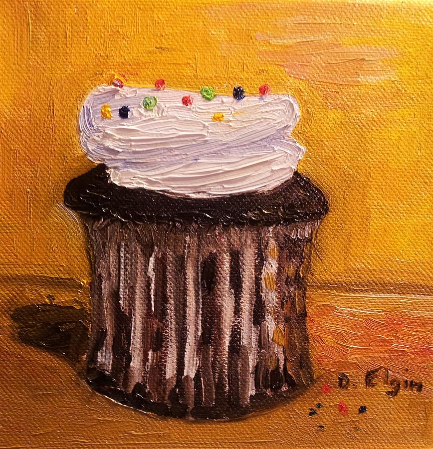 Cupcake With Sprinkles Painting By Diane Elgin Fine Art America