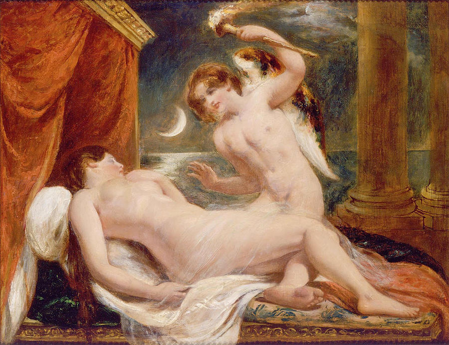 Cupid and Psyche Painting by William Etty