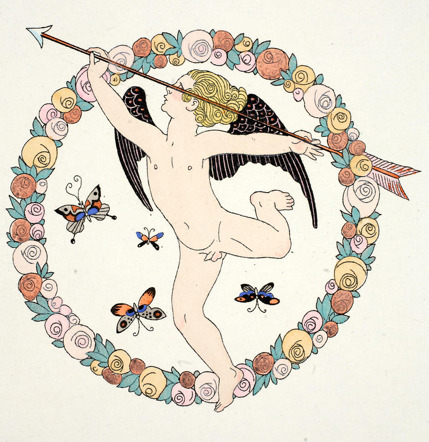 Cupid Drawing by Georges Barbier