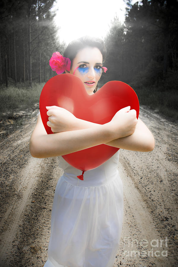 Attractive Photograph - Cupid Hugging Love Heart Balloon by Jorgo Photography - Wall Art Gallery Attractive Photograph - Cupid Hugging Love Heart Balloon by Jorgo Photography - Wall Art Gallery