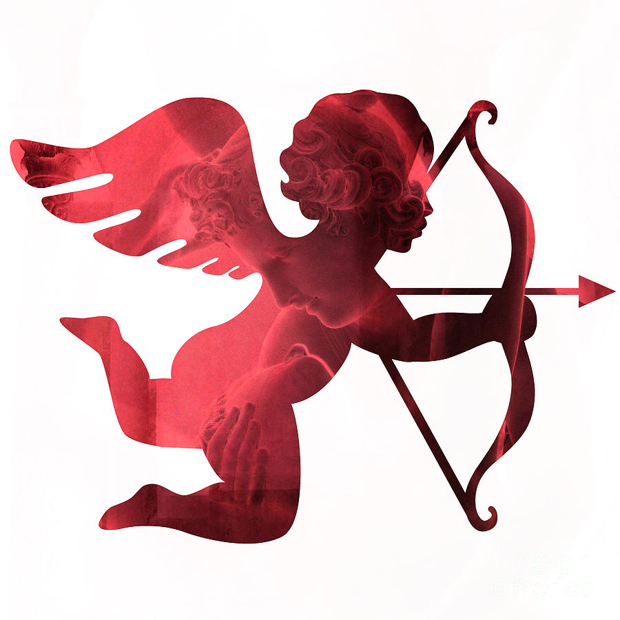 Cupid Psyche Valentine Art Eros Psyche Valentine Cupid With Arrow Print Red Valentine Art Photograph By Kathy Fornal