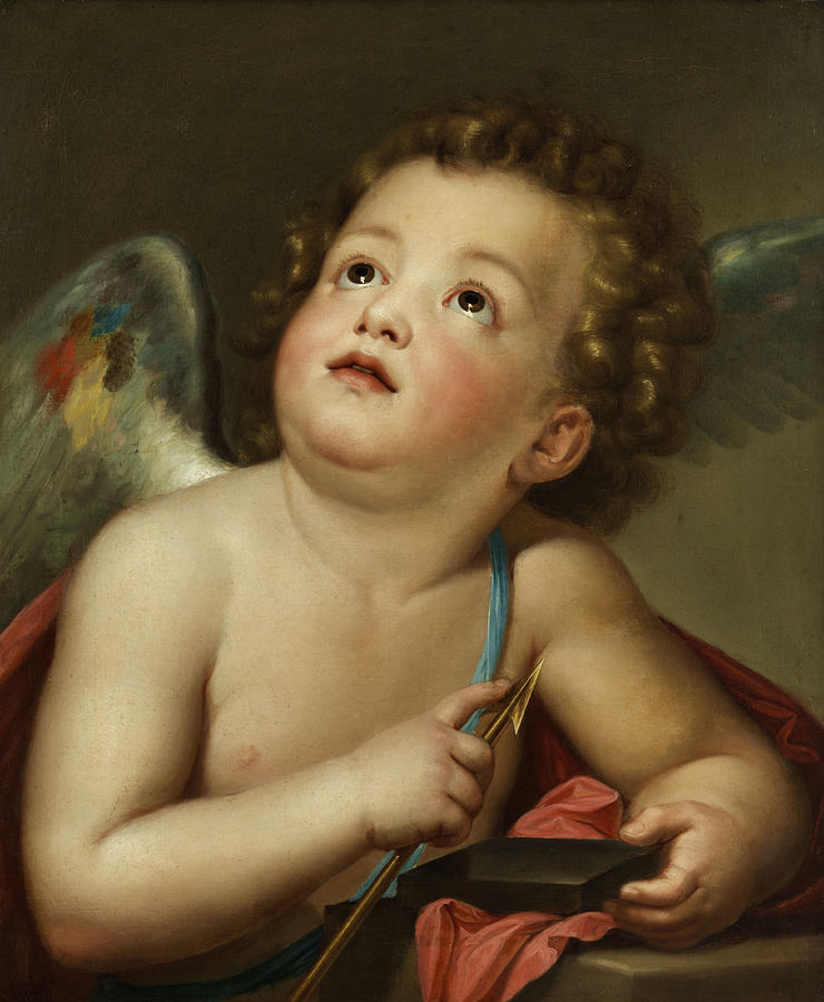 Anton Painting - Cupid Sharpening his Arrow by Anton Raphael Mengs