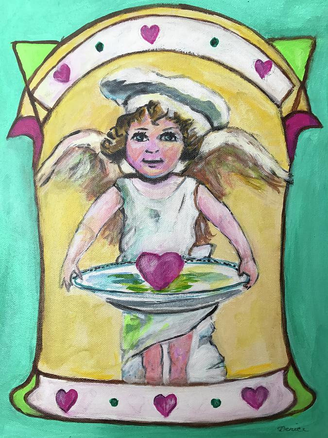 Cupids Heart Painting by Denice Palanuk Wilson