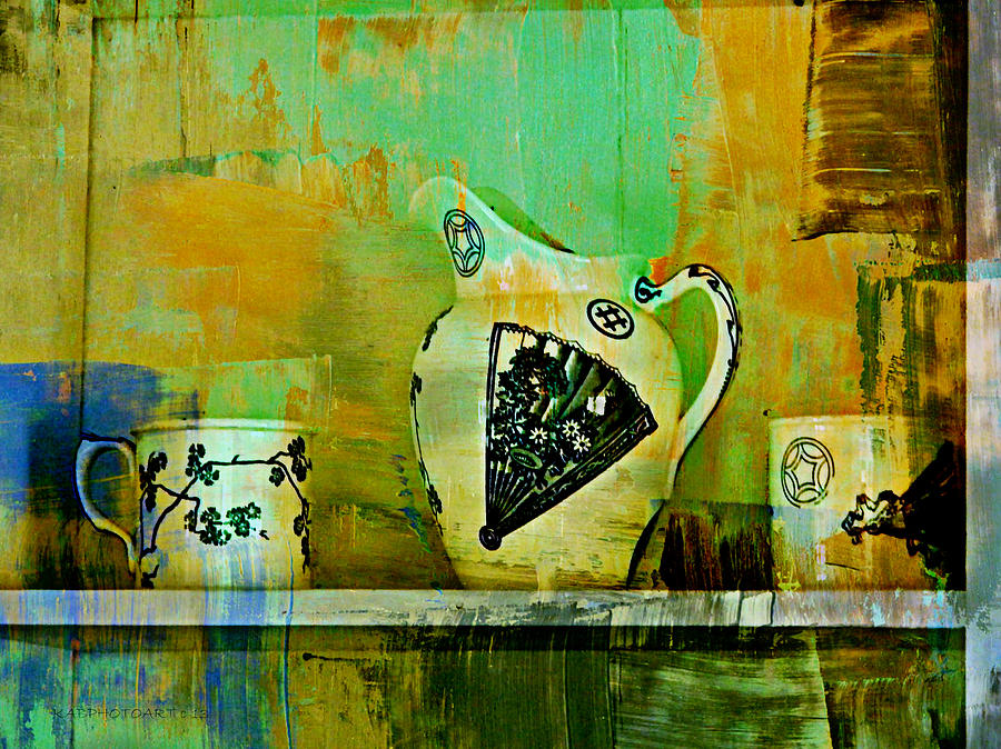 Cups and Pitcher Photograph by Kathy Barney