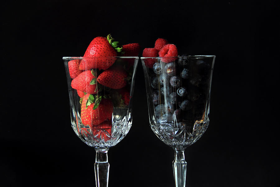 Cups of Berries Photograph by Angela Murdock