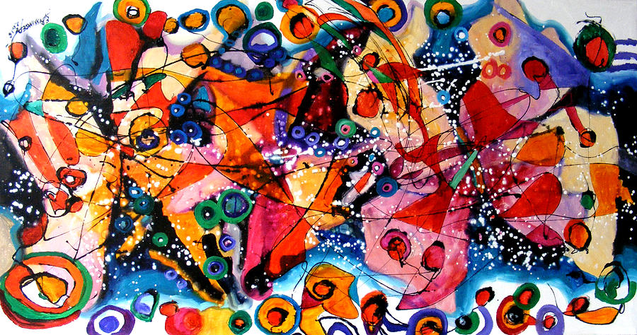 Curcubeul fluturilor Painting by Elena Bissinger