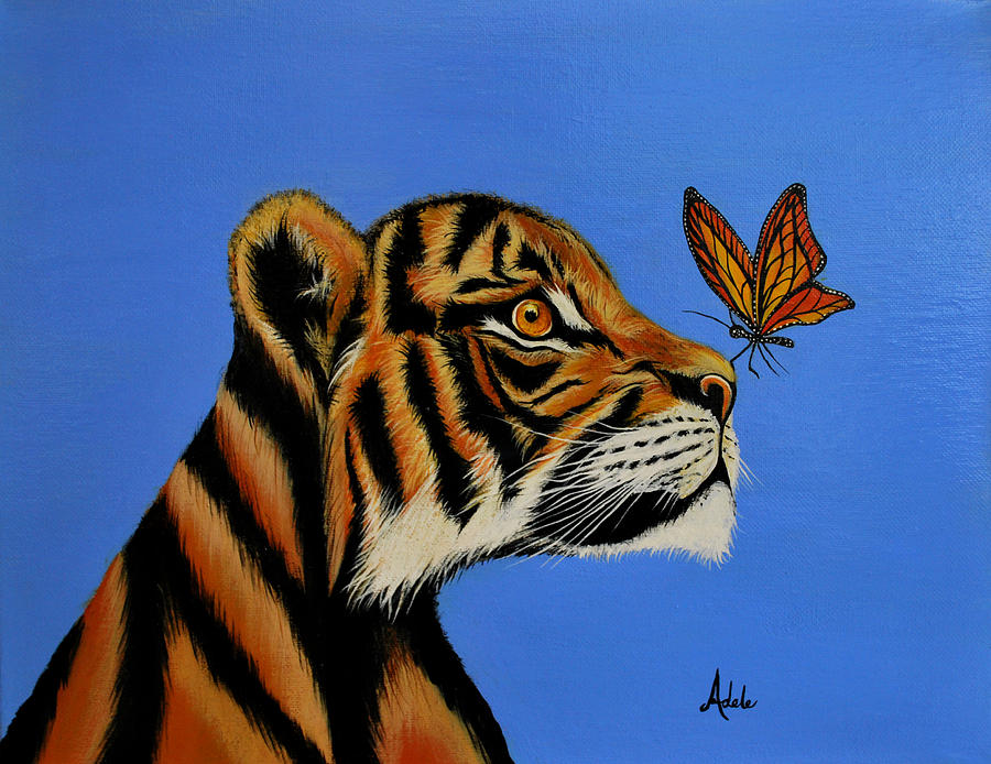 Butterfly Painting - Curiosity by Adele Moscaritolo