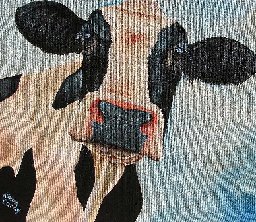 Cow Painting - Curiosity by Laura Carey