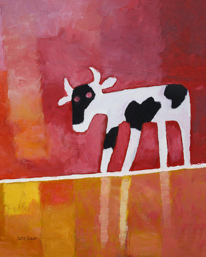 Curious Calf Painting by Lutz Baar