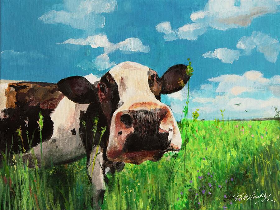 Curious Cow Painting by Bill Dunkley - Fine Art America