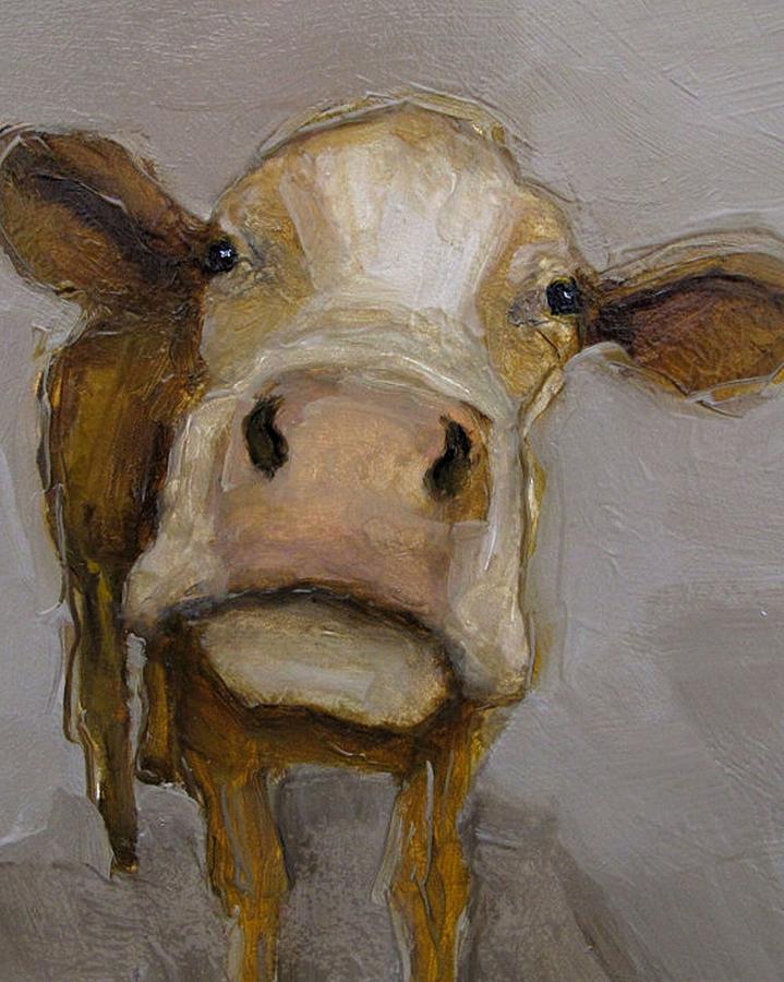 Curious Cow Painting by Colette Davis