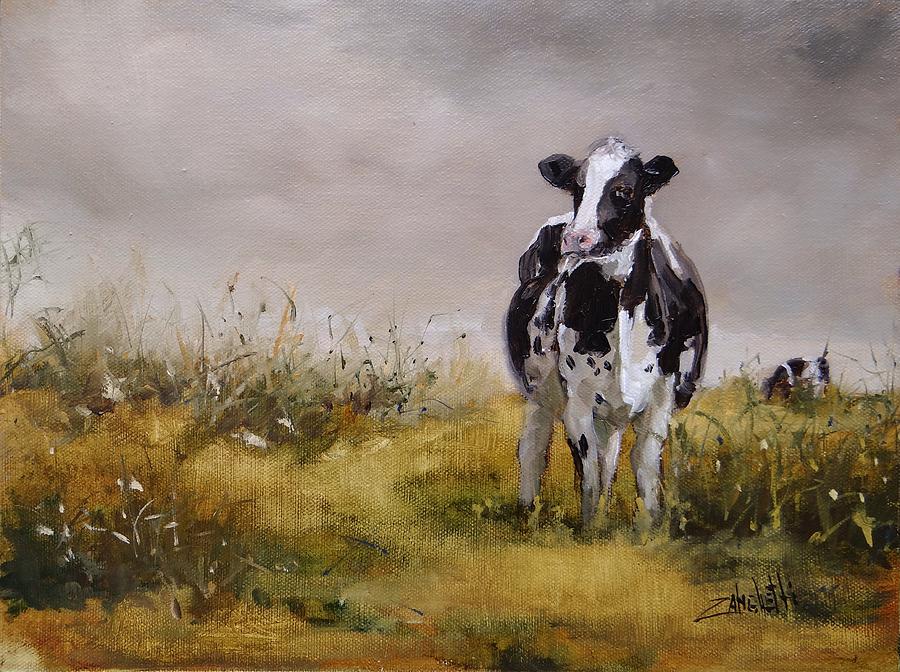 Curious Cow Painting by Laura Lee Zanghetti