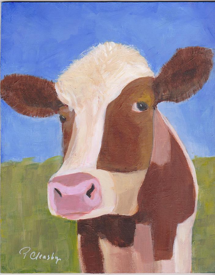 Cow Painting - Curious Cow by Patricia Cleasby