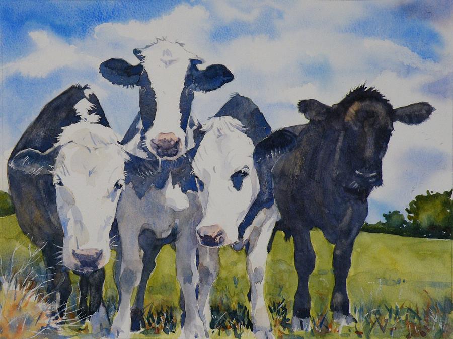 Curious Cows Painting by Mandy Dale - Fine Art America