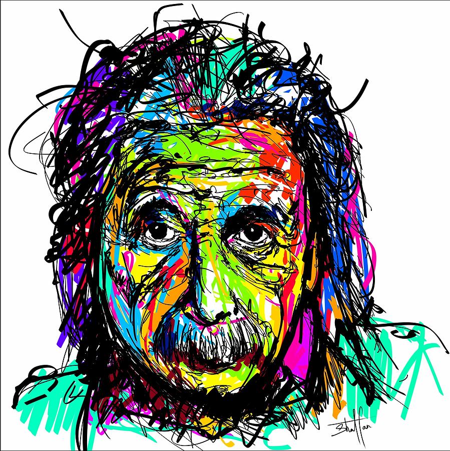 Curious Einstein Digital Art