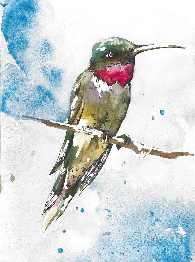 Curious Hummingbird Painting by Norah Daily