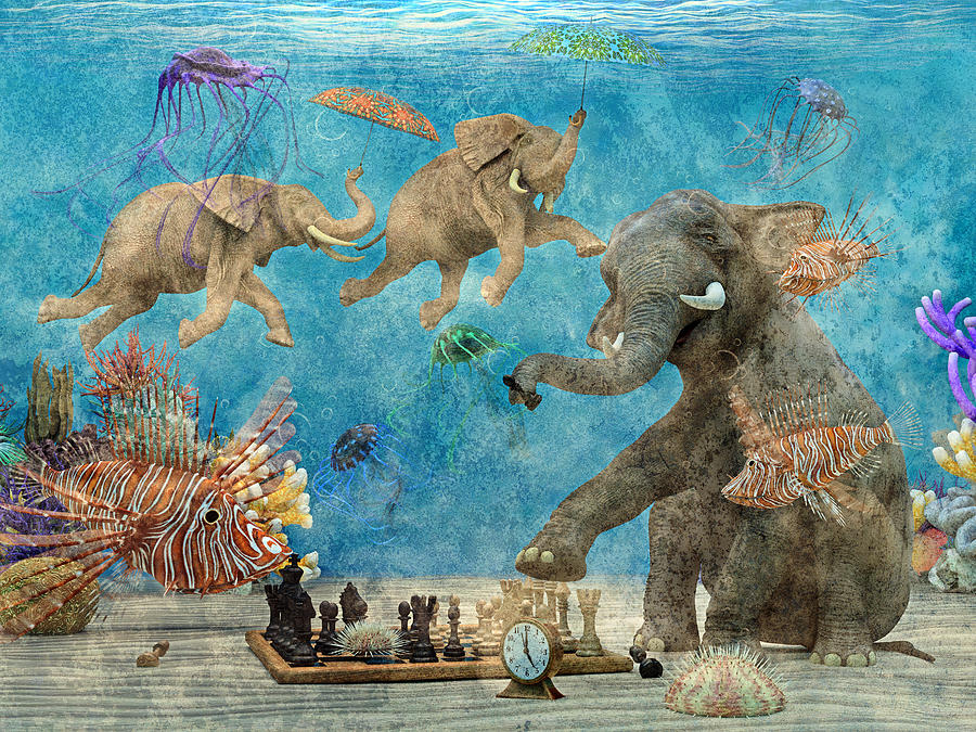 Curious Ocean Textured Digital Art