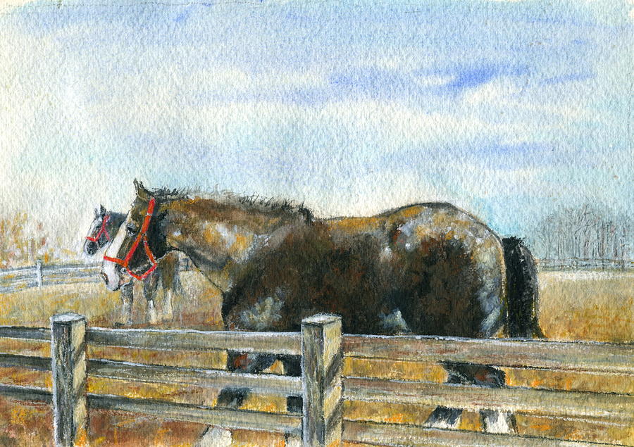 Curious Pair Painting by Mary Armstrong