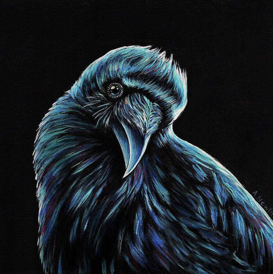 Curious Raven Painting By Alison Thomas Newth Fine Art America   Curious Raven Alison Newth 