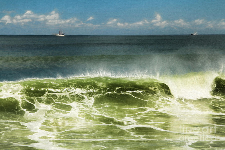 Curl of a Wave Painting by Deborah Benoit