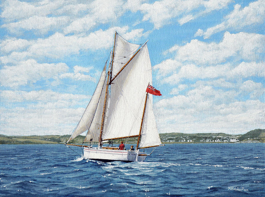 Curlew, Falmouth Quay Punt Painting by Mark Woollacott