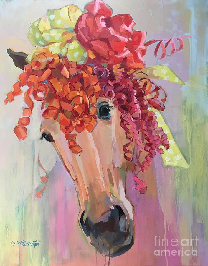 Horse Painting - Curls by Kimberly Santini