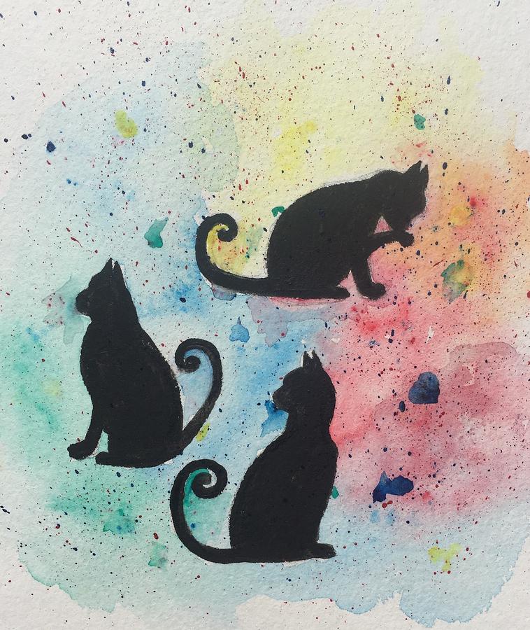 Curly Tails Painting by Vikki Angel