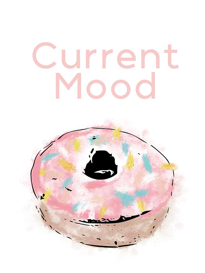 Current Mood Donut- Art by Linda Woods Mixed Media by Linda Woods