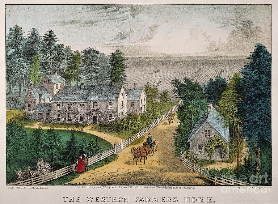 Currier & Ives: Farm House Photograph by Granger