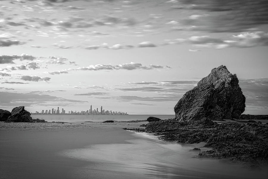 Currumbin Rock in Black and White Photograph by Catherine Reading
