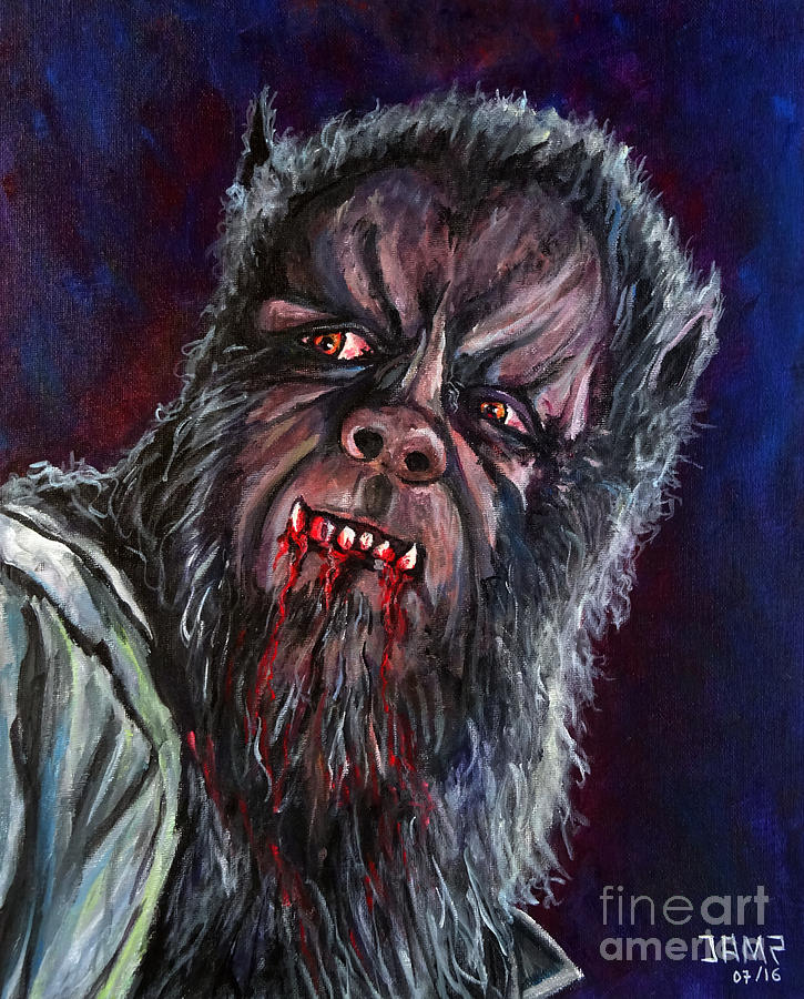 Oliver Reed Painting - Curse of the werewolf by Jose Antonio Mendez