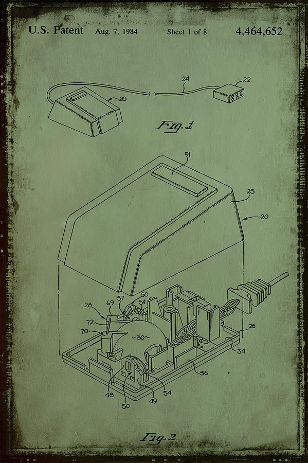 Cursor Control Device patent drawing 1i Mixed Media by Brian Reaves